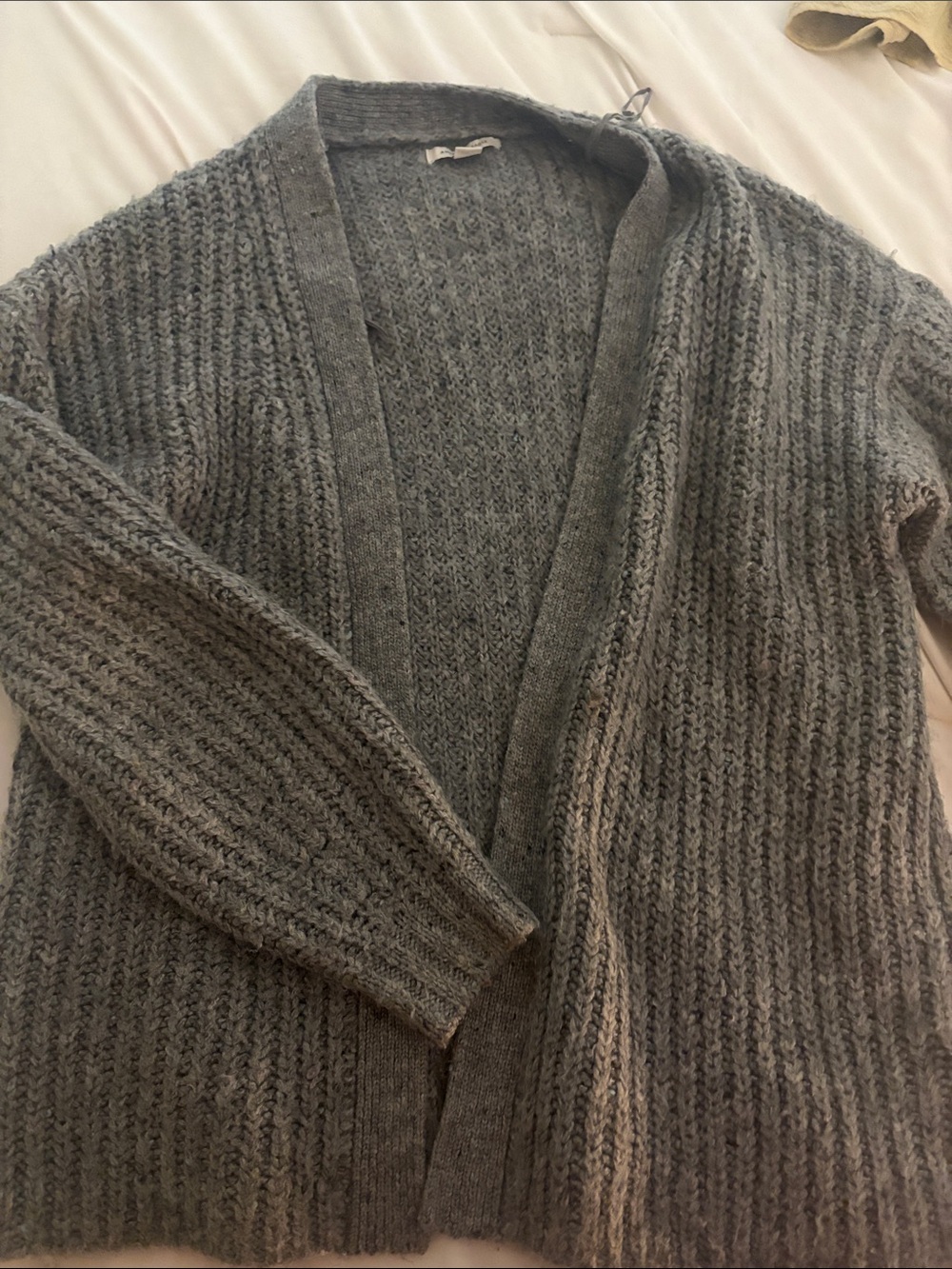 American Eagle OVERSIZED Soft Knit Open Cardigan - Gray